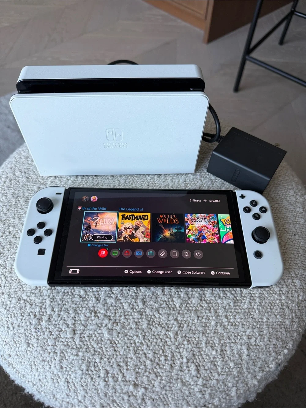 Nintendo Switch OLED Console — White Joy‑Con Set with Dock with Accessories